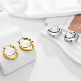 Hoop Earrings Dckazz Fashion Smooth Earring Gold Plated Stainless Steel Woman Jewellery Water Droplet Party Gift