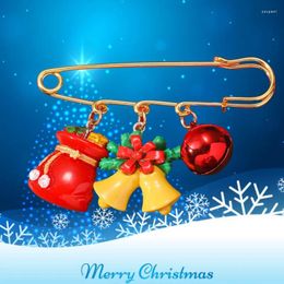 Brooches Christmas Series Cute Cartoon Santa Claus Elk Bell Acrylic Brooch Clip Accessories
