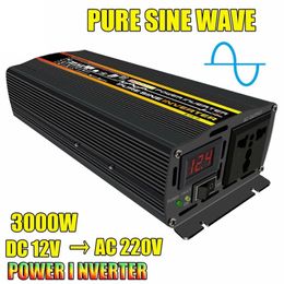 Accessories Pure Sine Wave Inverter 3000W 4000W 6000W Power Solar Car Inverters With LED Display DC 12V To AC 220V Voltage Converter