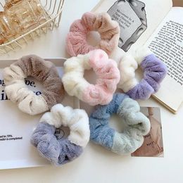 Hair Accessories 1PCS Fashion Solid Colour Plush Elastic Large Intestine Ring For Women Girls Ponytail Holder Rope