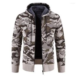 Men's Jackets Sweater Coat Autumn And Winter Korean Fashion Cardigan Camouflage Hooded Jacket Men