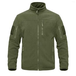 Men's Jackets 2023 Spring Full Zip Up Tactical Army Fleece Jacket Military Thermal Warm Work Coat Mens Safari Outwear Coats