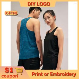 Men's T Shirts High-end Sports Vest Custom Logo Advertising Cultural Shirt Diy Summer Round Neck Overalls Class Clothes Print Embroidery