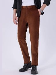 Men's Pants Corduroy Casual Men Winter Trousers High Quality Business Baggy Straight Warm 2024