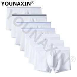 Underpants 7 Pieces/lot Big Size White Cotton Men Boxers Shorts Underwear Knickers Panties Homme Underpants Sexy Undies Undershorts Gifts