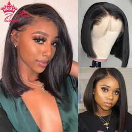 Wigs Short Bob Wig For Black Women Lace Front Wig Virgin Human Hair Lace Wig Brazilian Virgin Raw Hair 13x4 Lace Frontal Wigs Queen Hai