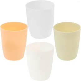 Tumblers 4 Pcs Reusable Water Cup Bathroom Cups Plastic Toothbrush Holder Drink Mouthwash Holders For Pp Drinking Container Kitchen