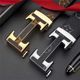 52% OFF Designer Men's H Button Pattern Old Flower Male Automatic Buckle Business Trend Middle and Youth Belt New Style