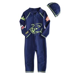 set Vivobiniy Kid boys Onepiece Swimsuits Toddler baby full body Rash Guard set Long sleeve Swimwear Diving Suit swim trunks UPF50+