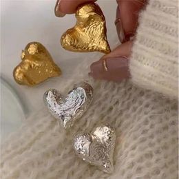 Stud Earrings 925 Silver Plated Metal Heart Earring For Women Girls Party Wedding Jewelry Gifts E2395