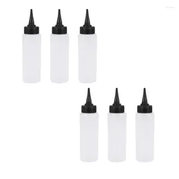 Storage Bottles 6X 150Ml Salon Hair Color Measuring Applicator Bottle Scale Hairdressing Tool