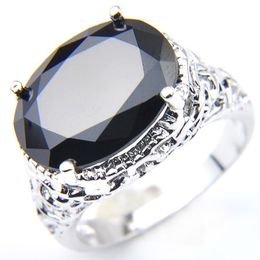 New Arrival -6 Pieces Lot Unique Party Jewellery Oval Black Onyx Crystal Gemstone Russia 925 Sterling Silver Plated USA Wedding Part264Y