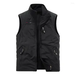 Hunting Jackets Fleece Vest For Men Zip Up Warm Sleeveless Jacket Outdoor Ventures Double-Sided Wear Men's Activewear Hiking