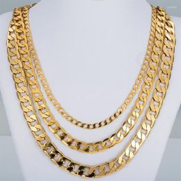 Chains Fashion Gift Gold Chain Necklaces For Men Women Jewelry Mens Necklace Filled Curb Cuban Link2397