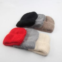 Berets Winter Korean Version Men's And Women's Knitted Hat Outdoor Fashion Unisex Bun Hair Plush Pullover