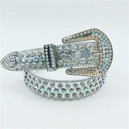 52% OFF Belt Designer New Women's silver glitter studded diamonds women's men's belt clothing paired with three piece pantyhose