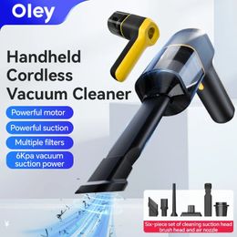 Oley Car Wireless Vacuum Cleaner Home DualPurpose Handheld Small Suction High Power 6in1 231229