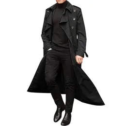 Men's Trench Coats Men Fashion Overcoat Outwear Long Sleeve Jacket Stylish Elegant Button Coat Autumn Windbreaker