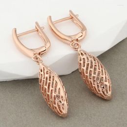 Dangle Earrings Trendy Fashion Jewelry For Women 585 Rose Gold Color Drop Hollow Hanging Wedding Vintage Gifts