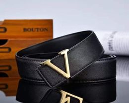 2021 Fashion Luxury Men Designers Belts alloy V buckle belt high quality Genuine Leather Waistband6800496