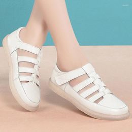 Sandals CICIYANG Women's Shoes 2023 Summer Genuine Leather Ladies Cutout Flats Sneakers Casual Plus Size White Sports