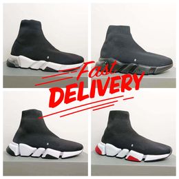Designers Belencge Speeds 2.0 V2 Casual Shoes Platform Sneaker Men Women Tripler S Paris Socks Boots Black White Blue Light Ruby High