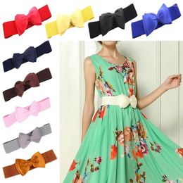 Belts Classic Vintage Skirt Dress Coat Wide Elastic Belt Bowknot Chiffon Waistband Waist Band Ladies Cummerbands