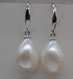 Dangle Earrings Natural Rare White 10-14mm Baroque Freshwater Pearl Tibetan Silver