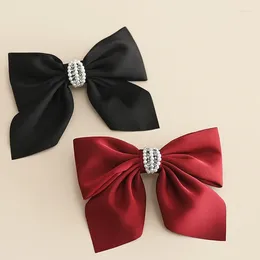 Hair Clips Trendy Black Ribbon Bowknot Clip For Women Fabric Headwear Accessories