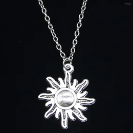 Chains 20pcs Fashion Necklace 28x25mm Sun Sunburst Pendants Short Long Women Men Colar Gift Jewelry Choker