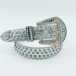 59% Belt Designer New Women's silver glitter studded diamonds women's men's belt clothing paired with three piece pantyhose