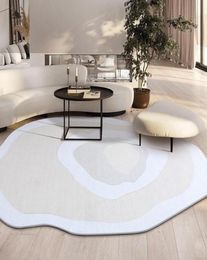 Japanese Style Oval Carpet Living Room Irregular Dining Coffee Table Floor Mat Home Nordic Thick Rug For Bedroom Office Decor Carp6239887