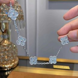 Bracelet Luxury Designer Link Jewellery Chain VanCa Kaleidoscope 18k Gold Van Clover Bracelet with Sparkling Crystals and Diamonds Perfect Gift for Women Girls PO8X