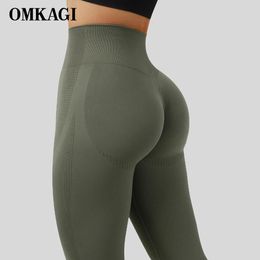 Pants Oagi Fiess Booty Leggings Sport Women Gym Workout Scrunch Butt Female Gym Fit Yoga Pants Women's Push Up High Waist Leggings