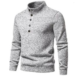 Men's Sweaters Warm Stand Collar Sweater Turtleneck Button Down Autumn Winter Long Sleeve Knit Lightweight Bottoming For Casual