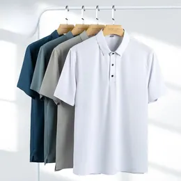 Men's Polos Summer Rhombus-Check Design Polo T Shirt Short Sleeve Turn Down Collar Casual Button Breathable Men Clothing