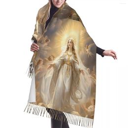 Scarves Ady Of Guadalupe Virgin Print Scarf Winter Long Large Tassel Soft Wrap Pashmina