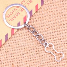 Keychains 20pcs Fashion Keychain 25x11mm Hollow Dog Bone Pendants DIY Men Jewellery Car Key Chain Ring Holder Souvenir For Gift