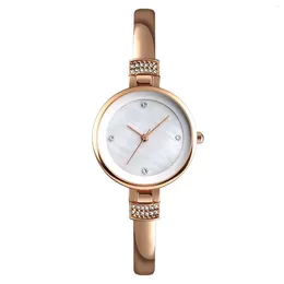 Wristwatches Diamond-studded Wrist Watch Zinc Alloy Lady Quartz Large Face Minimalist