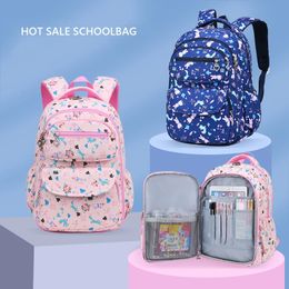 Kids School Girls Backpack Light Weight Durable Cute Multi Compartment Elementary Students Bookbag for Children 6628 231229