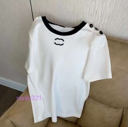 Womens T Shirt Designer For Women Shirts Letter And Dot Fashion tshirt With Embroidered letters Summer Short Sleeved Tops Tee Woman98