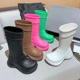 boots designer womens Boots Rain Rubber Winter Rainboots Platform Ankle over the knee Pink Black Green Focalistic designer shoes Size 35-45 booties designer shoes