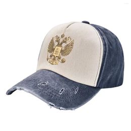 Ball Caps Gold Russian Coat Of Arms Unisex Baseball Cap Distressed Denim Hat Vintage Outdoor Summer Adjustable Headwear
