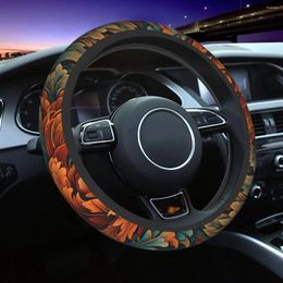 Steering Wheel Covers Flower Print Cover Universal 15 Inch Cute Car Accessories Protector For Women Men