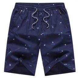 Men's Shorts Mens Breeches Knee Stylish Print Drawstring Zipper Pockets Hawaiian Casual Retro Beach Vacation Trunks Sportswear