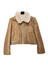 Women's Leather Fur One Fashion Personality Retro Handsome Senior Warm 2024 Fall And Winter 1227