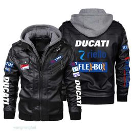 Spring 2024 modelmen's Jackets Outdoor F1 Racing Fashionable Men's Leather Suitable for Ducati Motorcycle Riding Suit Long Sleeve Jacket