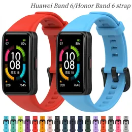 Watch Bands Silicone Strap Huawei Band 6/Honor 6 Original Comfortable Replaceable Bracelet Belt For Soft Correa Accessory