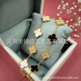 Designer Jewellery Luxury Bracelet Link Chain Vanca Kaleidoscope 18k Gold Van Clover Bracelet with Sparkling Crystals and Diamonds Perfect Gift for Women Girls UBKE