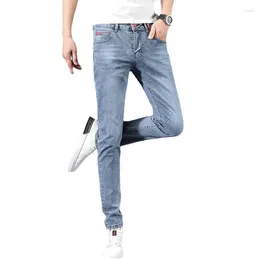 Men's Jeans 2023 Skinny Black Fashion Casual Elastic Cotton Slim Denim Pants Male Brand Clothing Blue Grey